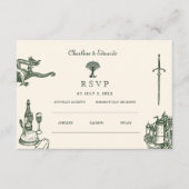 Carte D'accompagnement Site Web Mariage médiéval Mariage | Cod RSVP QR (Devant)