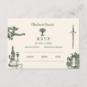 Carte D'accompagnement Site Web Mariage médiéval Mariage   Cod RSVP QR
