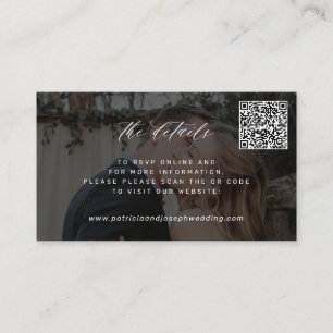 Carte D'accompagnement Site web mariage QR CODE détails photo minimes