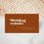 Carte D'accompagnement Site web mariage rétro stylish
