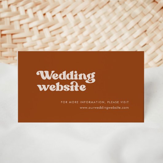 Carte D'accompagnement Site web mariage rétro stylish