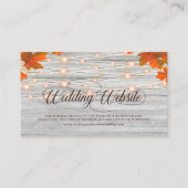 Carte D'accompagnement Site Web Mariage Rustic Wood Fall Leaves & Lights (Devant)