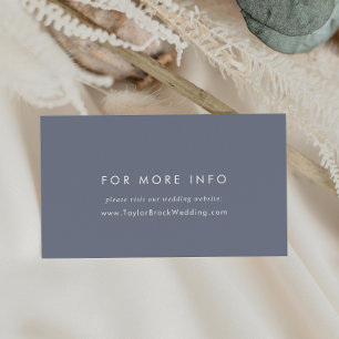 Carte D'accompagnement Site Web Mariage simple en gris bleu ardoise