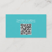 Carte D'accompagnement Site Web Mariage simple Hibiscus Turquoise Inserti (Dos)