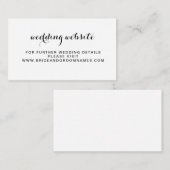 Carte D'accompagnement Site Web Mariage simple minimal (Devant / Derrière)