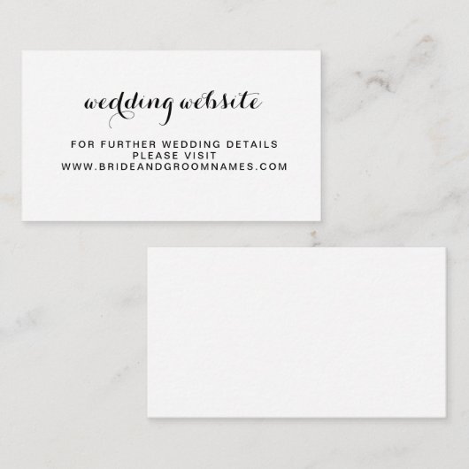 Carte D'accompagnement Site Web Mariage simple minimal (Devant / Derrière)