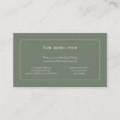 Carte D'accompagnement Site Web Mariage vert Boho Sage simple (Devant)