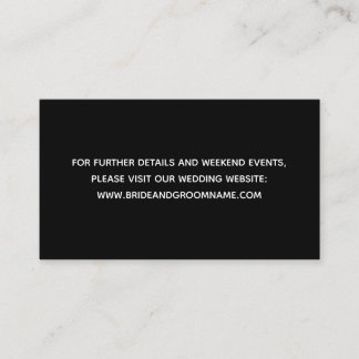 Carte D'accompagnement Site Web minimaliste moderne en noir gras Mariage