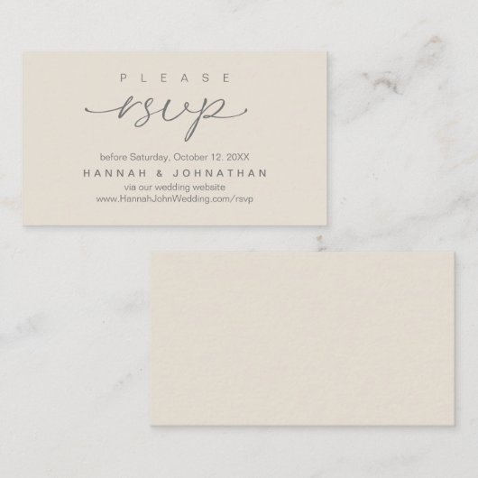 Carte D'accompagnement Site web moderne de Mariage RSVP en ligne (Devant / Derrière)