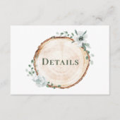 Carte D'accompagnement Site web QR code avec détails de mariage en bois r (Devant)