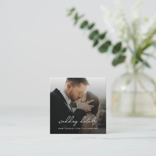 Carte D'accompagnement Site web | QR code Minimum Photo RSVP (Debout devant)