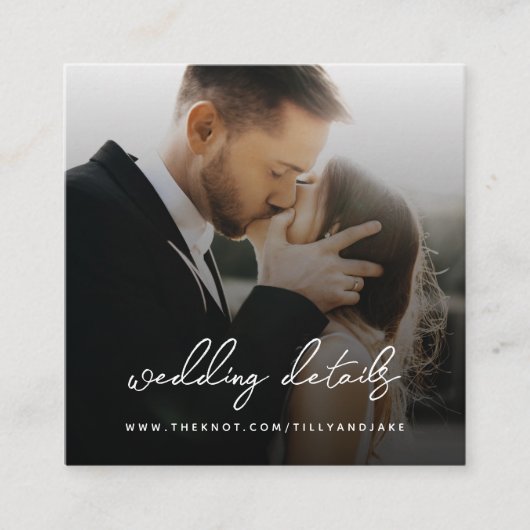 Carte D'accompagnement Site web | QR code Minimum Photo RSVP (Devant)