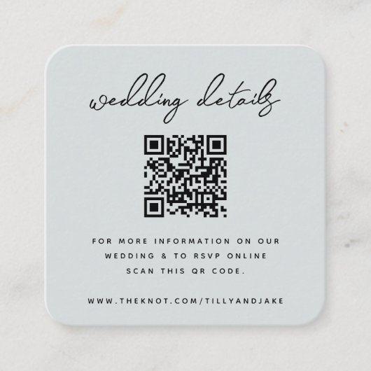 Carte D'accompagnement Site web | QR code Minimum Photo RSVP (Devant)