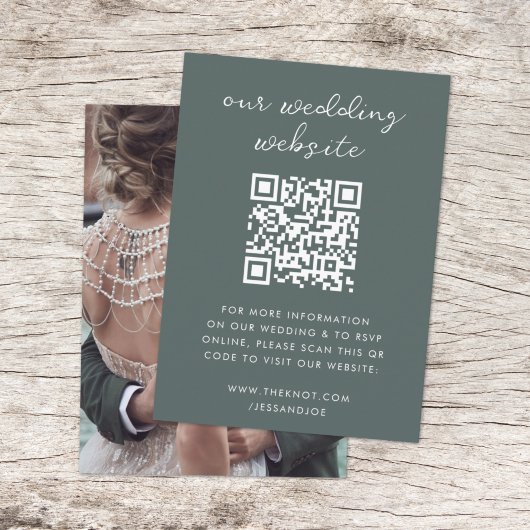 Carte D'accompagnement Site web | QR code Minimum Photo RSVP