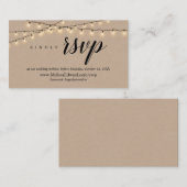 Carte D'accompagnement Site Web RSVP en ligne, boîtier Kraft pour lampes (Devant / Derrière)