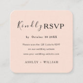 Carte D'accompagnement Site Web Rsvp Moderne Qr Code Soft Peach Mariage (Devant)