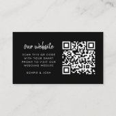 Carte D'accompagnement Site web | RSVP QR Code Black Modern (Dos)