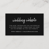Carte D'accompagnement Site web | RSVP QR Code Black Modern (Devant)