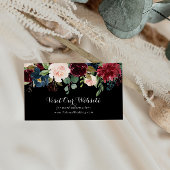 Carte D'accompagnement Site Web Rustic Black Botanical Mariage