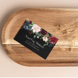 Carte D'accompagnement Site Web Rustic Black Botanical Mariage<br><div class="desc">Cette carte d'enceinte du site web mariage botanique noir rustique est parfaite pour un mariage moderne. Le design est composé de fleurs bordeaux,  rouges,  navy,  bleues et rousses rayonnantes et gracieuses peintes à la main dans un arrière - plan noir,  inspirant beauté naturelle.</div>