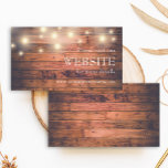 Carte D'accompagnement Site Web Rustic Wood String Lights<br><div class="desc">Vous apprécierez ces cartes de sites Web rustiques mariage en bois,  qui sont dotées de lampes à cordes.</div>