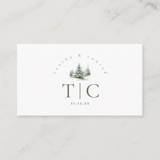 Carte D'accompagnement Site web rustique de mariage hivernal QR Code Gree (Devant)