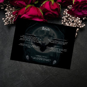 Carte D'accompagnement Skeleton Skull Dark Gothique Détails du Mariage