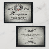 Carte D'accompagnement Skeletons d'Halloween et Réception en Gris Noir Co (Devant / Derrière)