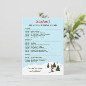 Carte D'accompagnement Ski Birthday Trip Weekend Getaway Itinerary (Debout devant)