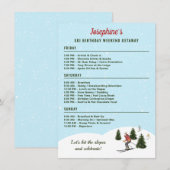 Carte D'accompagnement Ski Birthday Trip Weekend Getaway Itinerary (Devant / Derrière)