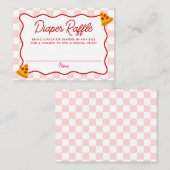 Carte D'accompagnement Slice Slice Baby Pizza Baby Shower Diaper Raffle (Devant / Derrière)