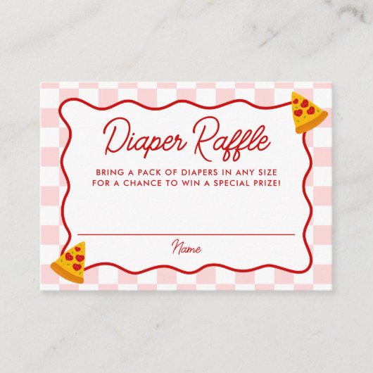 Carte D'accompagnement Slice Slice Baby Pizza Baby Shower Diaper Raffle (Devant)