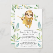 Carte D'accompagnement Sloth Baby shower Book for Baby Card (Devant / Derrière)