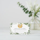 Carte D'accompagnement Sloth Baby shower Devine Combien De Diapeurs (Debout devant)