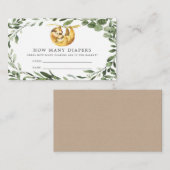 Carte D'accompagnement Sloth Baby shower Devine Combien De Diapeurs (Devant / Derrière)