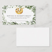 Carte D'accompagnement Sloth Baby shower How Big is Maman's Belly Card (Devant / Derrière)