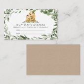 Carte D'accompagnement Sloth Family Baby shower Devine Combien de Diapeur (Devant / Derrière)
