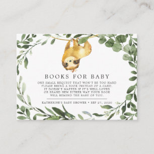 Carte D'accompagnement Sloth Livres Pour Baby Baby shower Card