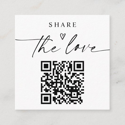Carte D'accompagnement Small Modern Share the Love Cards with QR Code (Devant)