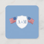 Carte D'accompagnement Smart All-American Rouge Bleu Mariage QR RSVP (Dos)