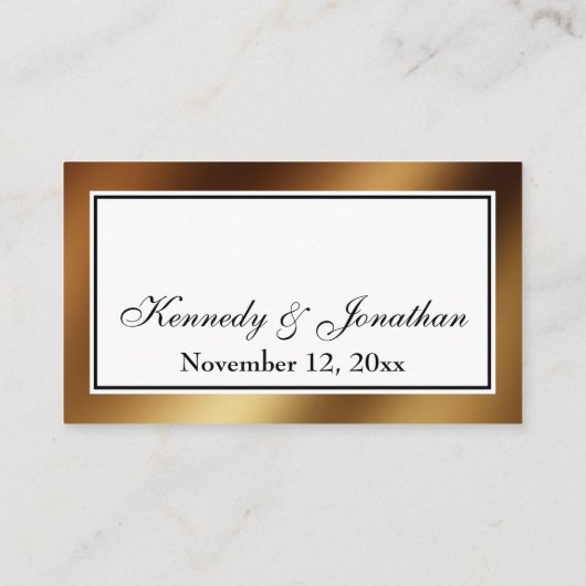 Carte D'accompagnement Smooth Gold Glam Mariage Site Web Insérer une cart (Dos)