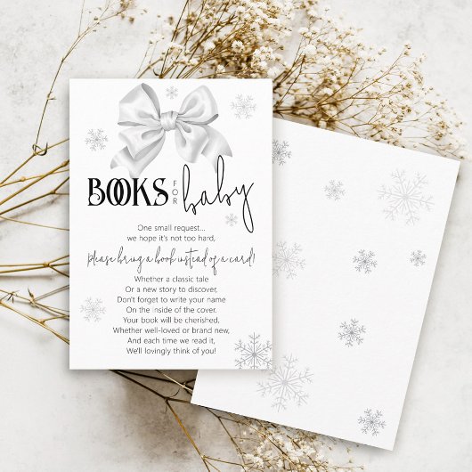 Carte D'accompagnement Snow In Love Bow Winter Books for Baby Shower