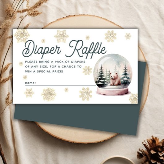 Carte D'accompagnement Snowflake Hiver Baby shower Déchets Raffin