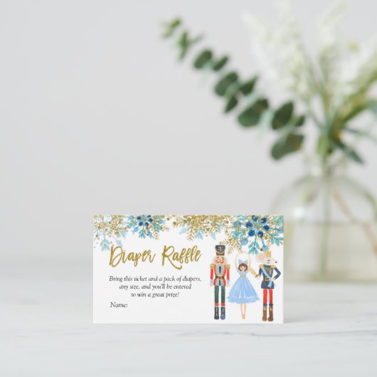 Carte D'accompagnement Snowflake Hiver Nutcracker Diaper Raffin (Debout devant)