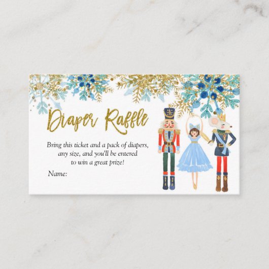 Carte D'accompagnement Snowflake Hiver Nutcracker Diaper Raffin (Devant)