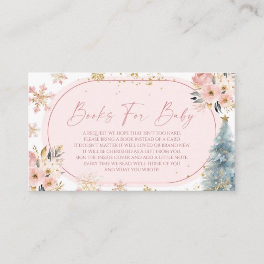 Carte D'accompagnement Snowflake Pink Winter Baby showers Livres Pour Béb (Devant)