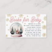 Carte D'accompagnement Snowflake Winter Pink Baby shower Demande de réser (Devant)