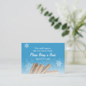 Carte D'accompagnement Snowflakes Apportez un livre Baby shower d'hiver I (Debout devant)