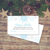 Carte D'accompagnement Snowflakes Baby Boy Douche Déchets Raffle Billet