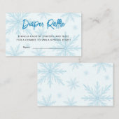 Carte D'accompagnement Snowflakes Boy Baby Shower Diaper Raffle Ticket (Devant / Derrière)